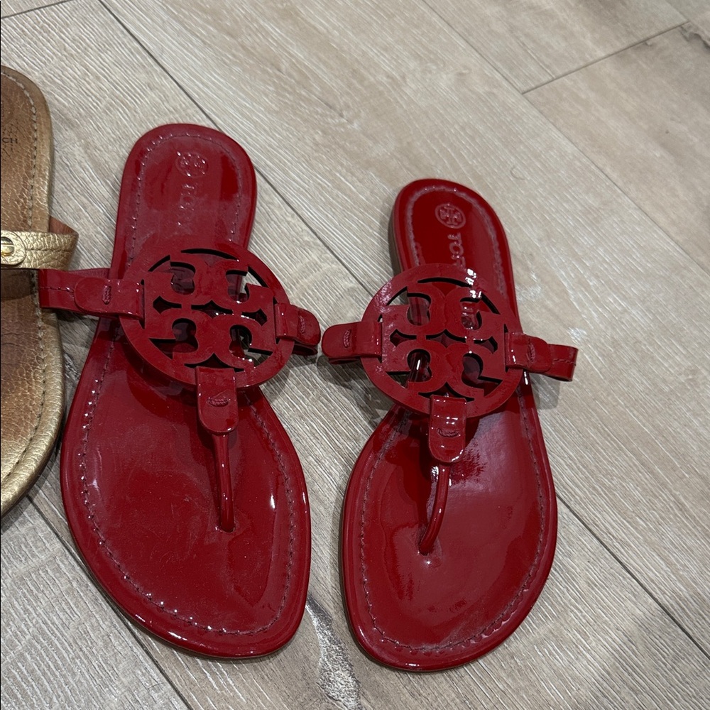 Tory Burch White, Gold, and Red Sandals Bundle - Picture 2 of 10